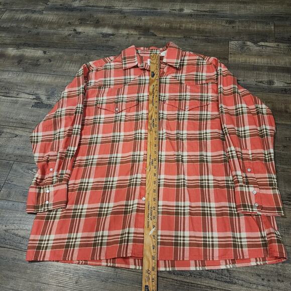 Levi’s Western Pearl Snap Flannel Shirt Women’s size Large Plaid 2194 - Picture 2 of 6